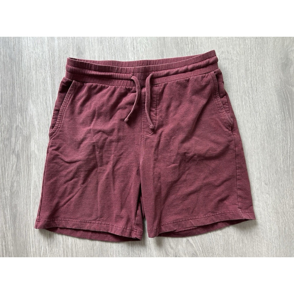 Pact Sweat Shorts Mens Size Medium Red Organic Cotton Drawstring Lounge